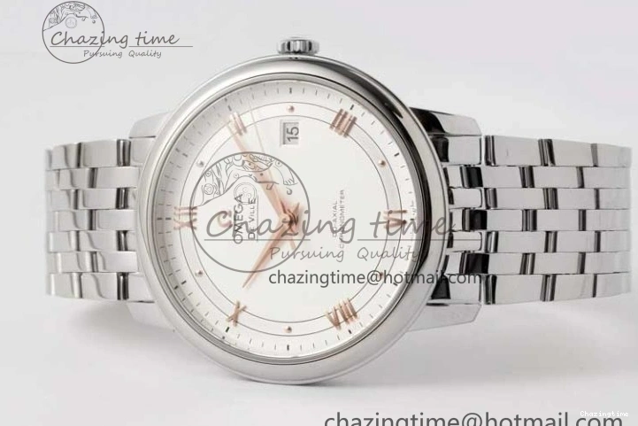 0503 Casual De Ville SS DIWF 1:1 Best Edition White Dial RG Markers on SS Bracelet MIYOTA 7847